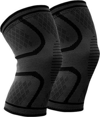 Kniebandage Sport Grau XL - Knieschutz mit Kompression