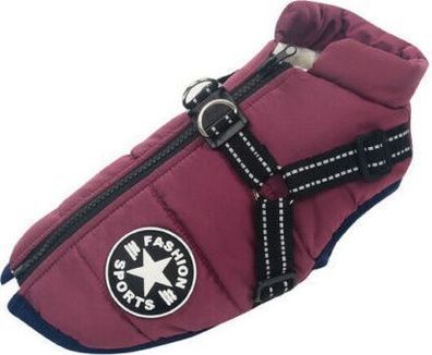 Hundeweste Winter warm - Reißverschlussjacke für Hunde Lila 2XL