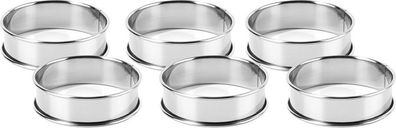 Tortenring Set 6 Stück 10cm Edelstahl - Backring rund