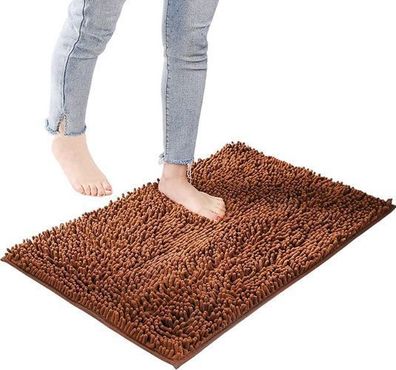 Badematte rutschfest 40x60cm 2er Set - Chenille flauschig