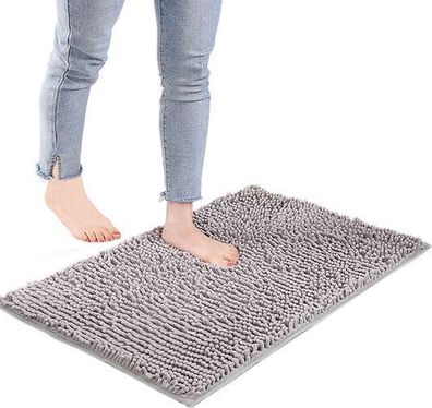 Badematte rutschfest 40x60cm 2er Set - Chenille saugfähig
