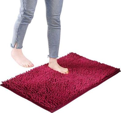 Badematte rutschfest 40x60cm 2er Set - Chenille schimmelhemmend