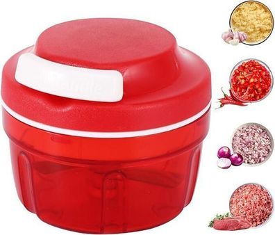 Zwiebelhacker manuell 300ml rot - Gemüsezerkleinerer Kordelzug