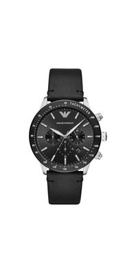 Emporio Armani Mario Chronograph Leder Schwarz AR11243