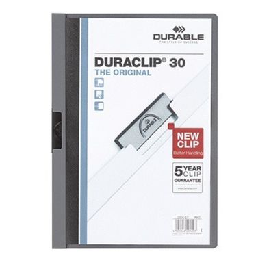 Clip Folder Durable 2200 A4 Pl/Tr 3mm Anthracite/Grey 25 Pieces
