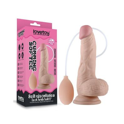 Love Toy - Soft Ejaculation Cock mit Hoden 20 cm - Spritzdildo