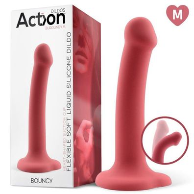 Bouncy Liquid Silikon Dildo Hiper Flexibel 7 - 18 cm Größe M Burgundy