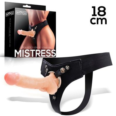 Mistress Elastic Strap-on Silikon Dildo 18 cm Flesh