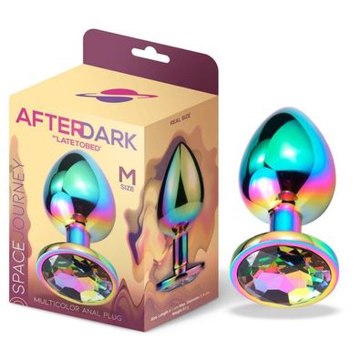 Space Journey Multicolor Butt Plug mit Schmuckstück Größe M