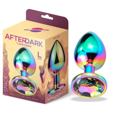 Space Journey Multicolor Butt Plug mit Schmuckstück Größe L