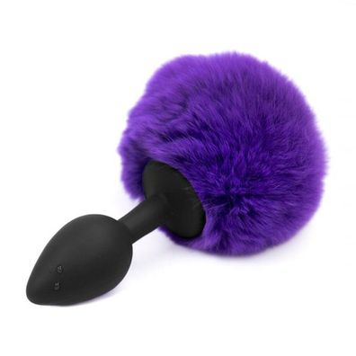 Butt Plug mit Pompon Lila Größe S
