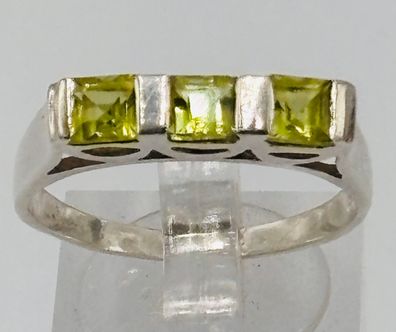 Vintage Ring 0,925 Sterlingsilber wunderschöner Peridot Größe 62