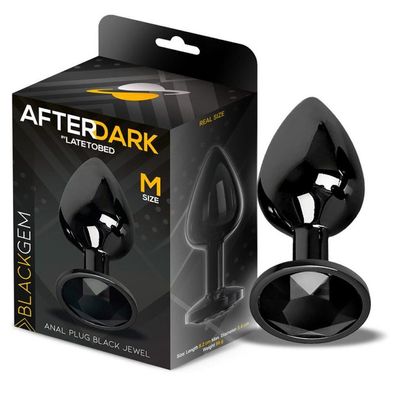 Blackgem Metalic Butt Plug mit Juwel Schwarz Größe M