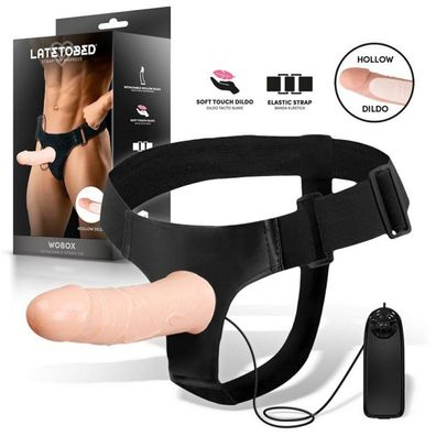 Abnehmbarer Strap-On mit hohlem Dildo, Vibration und Fernbedienung