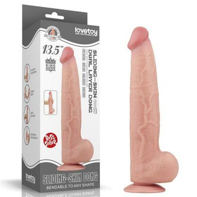 Dildo Dual Layer Sliding Haut 13.5