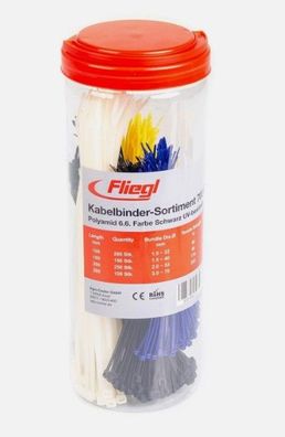 Fliegl Kabelbinder Sortiment 700 Stück 4 Farben Länge 100 bis 280 mm * TOP*