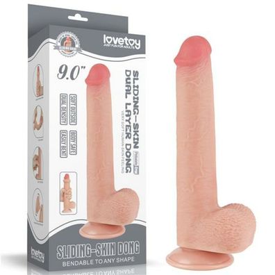 9' #39; Sliding Haut Dual Layer Dong Flesh