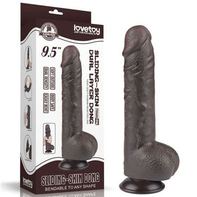 9.5' #39; Sliding Haut Dual Layer Dong Schwarz