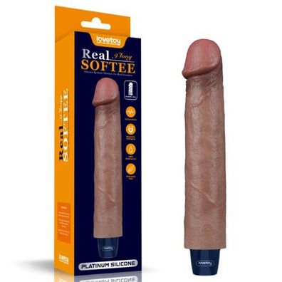 9" REAL SOFTEE Wiederaufladbarer vibrierender Silikon-Dildo