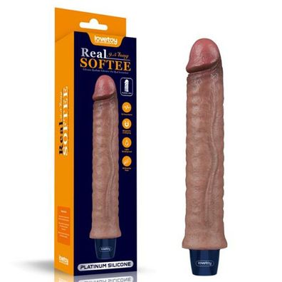 9,5" REAL SOFTEE Wiederaufladbarer Silikon-Vibrationsdildo