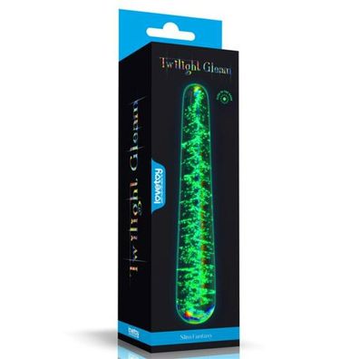 LoveToy Glow-in-the-dark Twilight Gleam Glas Dildo Slim Fantasy