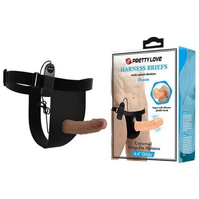 Pretty Love Vibro Strap-on Harness, superweicher Phalluskopf aus Silikon