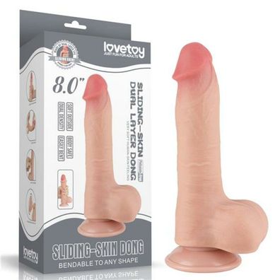 8' #39; Sliding Haut Dual Layer Dong Flesh
