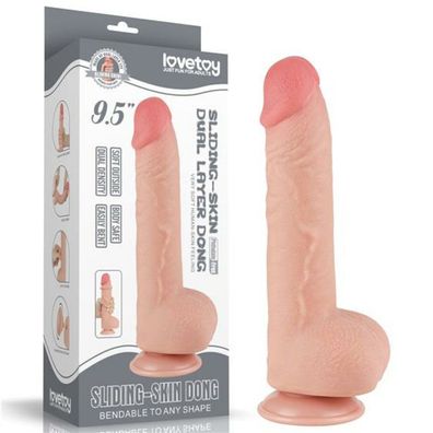 9.5' #39; Sliding Haut Dual Layer Dong Flesh