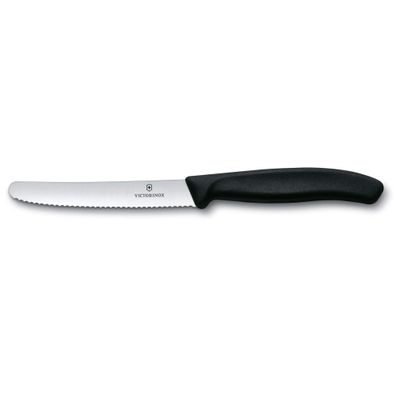 Swiss Classic, Tomaten und Tafelmesser, 11cm, Wellen, schwarz