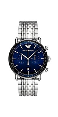 Emporio Armani Aviator Chronograph Edelstahl Blau AR11238
