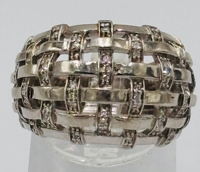 MERII Designer Ring 0,925 Sterlingsilber funkelde Zirkone Größe 55