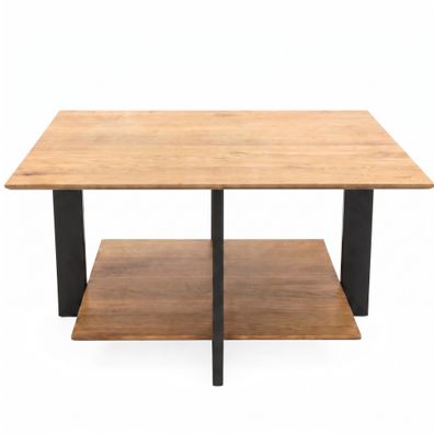 Couchtisch 75x40x75 Wohnzimmertisch Wildeiche Metallgestell #4557