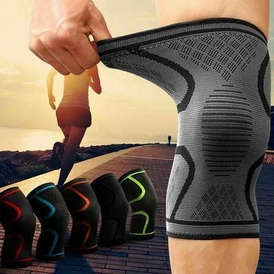 Kniebandage Sport Grau M - Knieschutz mit Kompression