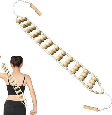 Holz-Massageroller Cellulite - Selbstmassage Nacken & Rücken