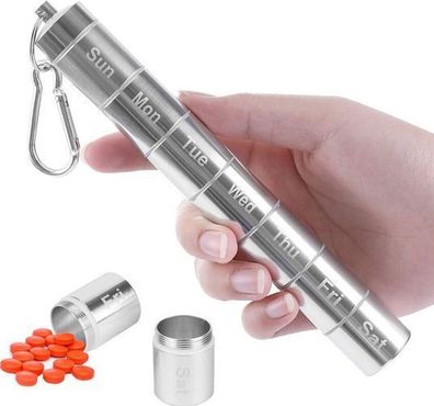 Pillen-Organizer 7 Tage Aluminium - wasserdicht
