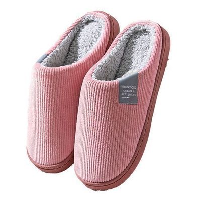 Hausschuhe Plüsch Winter warm - Pantoffeln Hell-Pink