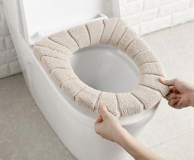 WC-Sitzbezug 8 Stück waschbar - Toilettensitzwärme Plüsch