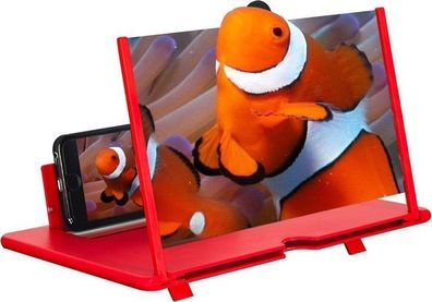 Bildschirmlupe Handy 12 Zoll - 3D Projektor Rot