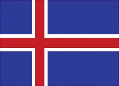 Island Flagge Aufkleber Sticker Fahne selbstklebend 5-60cm breit ES-FL-ISL