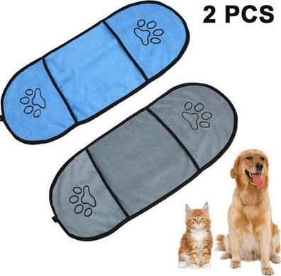 Hundehandtuch Mikrofaser 2 Stück - Haustier Badetuch