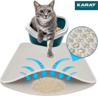 Katzenstreumatte Charly Wabendesign 61x38cm - Grau