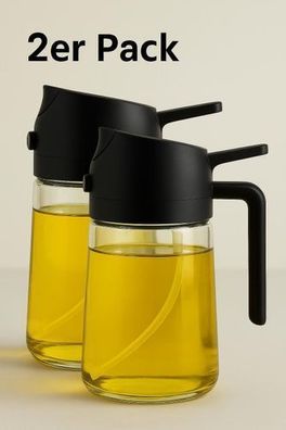 Ölspender & Ölsprüher Doppelpack 500ml Glas - BPA-frei