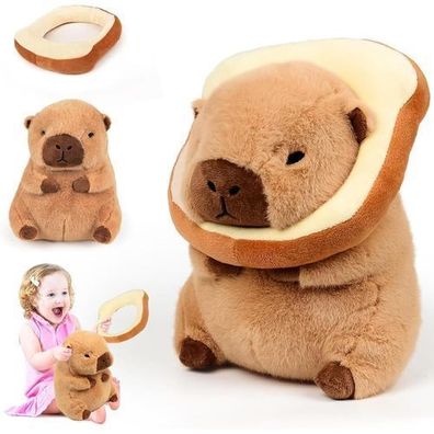 Capybara Plüschtier 30cm - Kuscheltier mit Brot