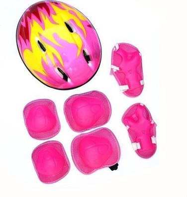 Kinder Schutzausrüstung 7-teilig - Helm & Protektoren Rosa