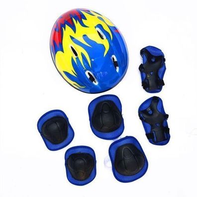 Kinder Schutzausrüstung 7-teilig - Helm & Protektoren Blau