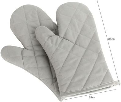 Ofenhandschuhe hitzebeständig 2er Set - bis 240°C Grau