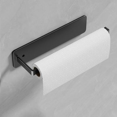 Küchenrollenhalter Edelstahl 26cm - selbstklebend Schwarz