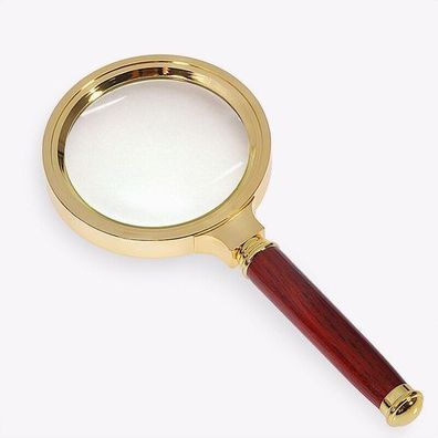 Handlupe Holz 10-fach 60mm - Leselupe Vergrößerungsglas