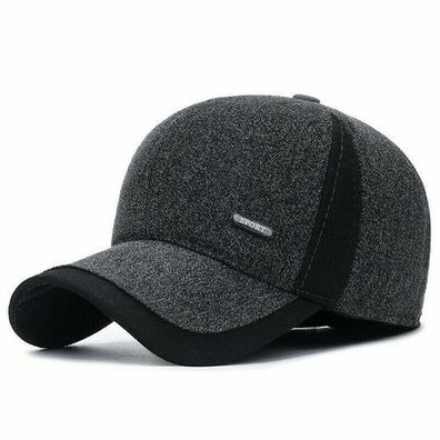 Herren Baseball Cap Winter mit Ohrenschutz - Grau