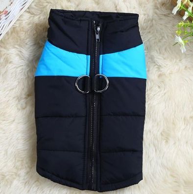 Hundejacke wasserdicht Blau Gr. L - Wintermantel Regenmantel